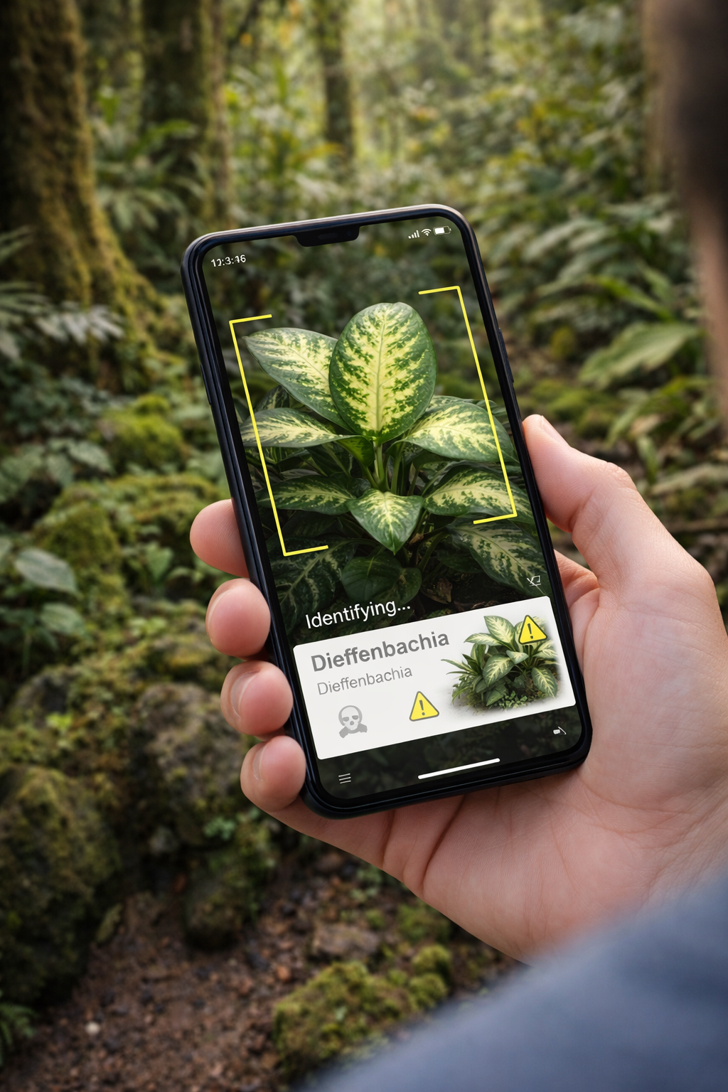 Dieffenbachia plant scanning with toxicity detection
